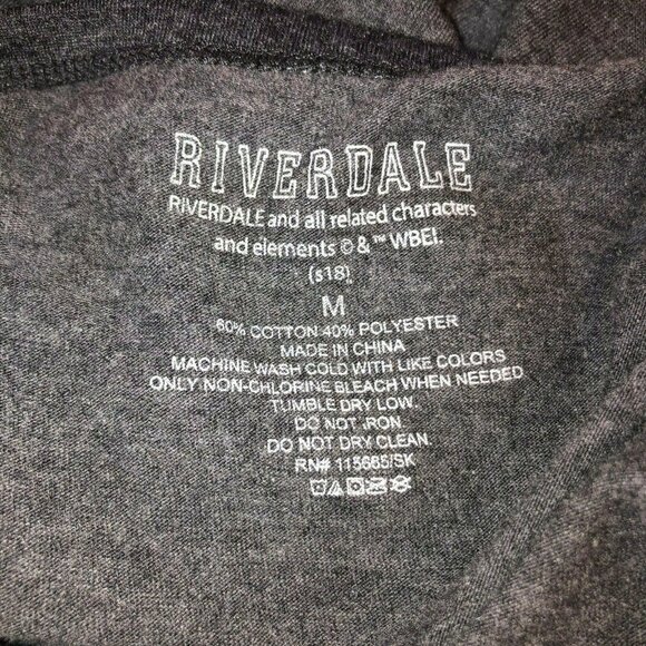 Riverdale Medium Gray T Shirt Cotton Casual Tee Short Sleeve Top M Archiekins - Picture 7 of 8